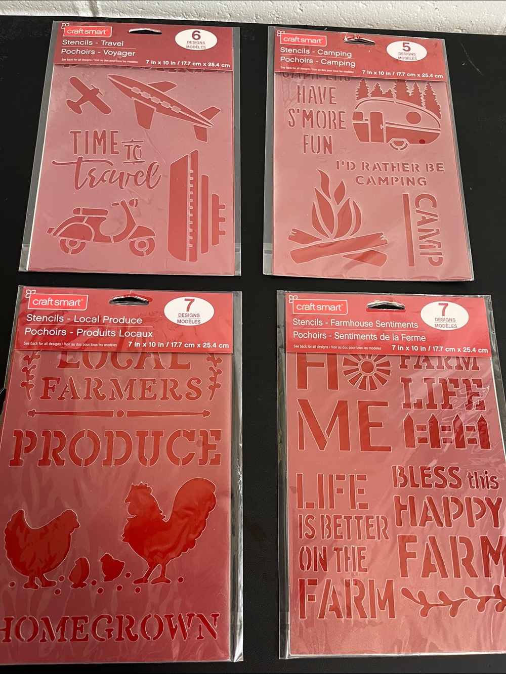 Stencil Set – Travel, Camping & Farm Designs 4 piece